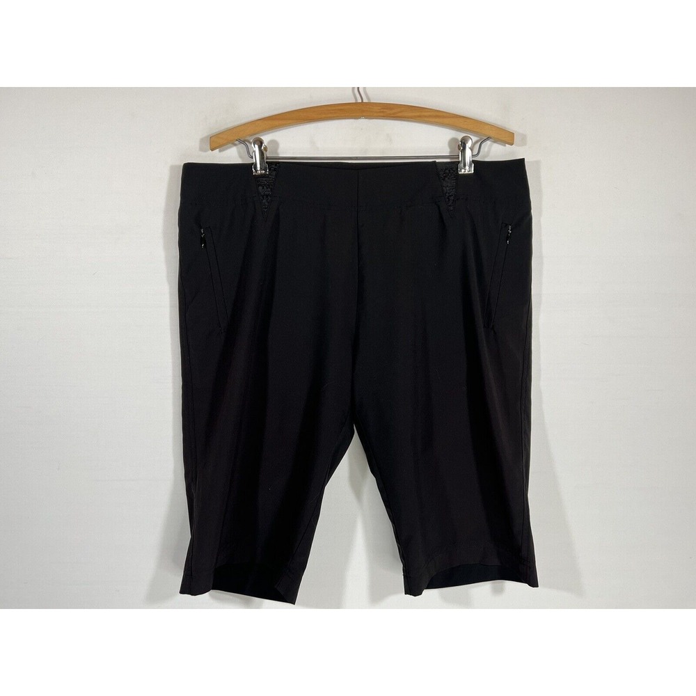 Birdee Athletic Shorts Womens 12 Black Zip Pocket Athleisure Streetwear